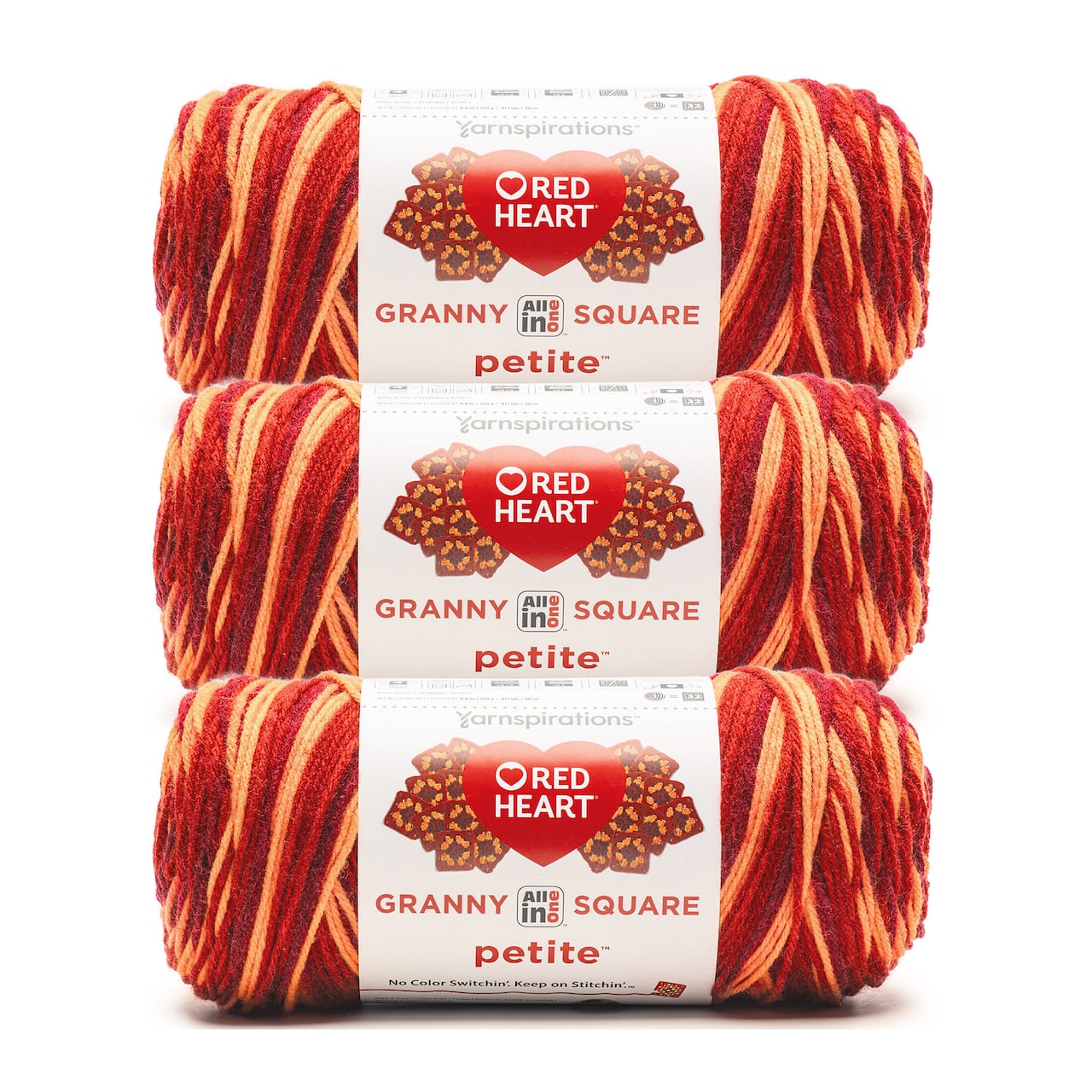 3 Pack Red Heart® All in One™ Granny Square Petite™ Yarn